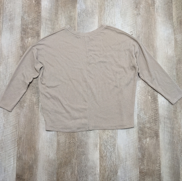 Cherish Neutral Beige Ribbed Sweater Top - Picture 5 of 11